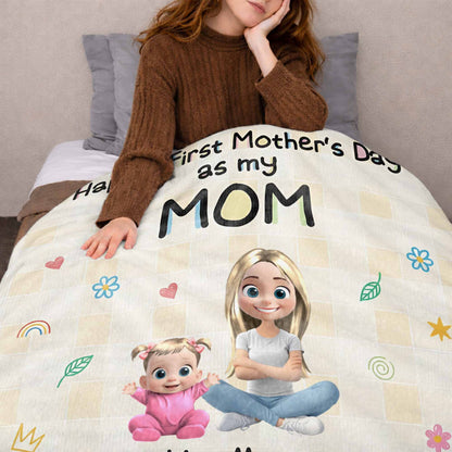 Happy First Mother's Day As My Mom Blanket