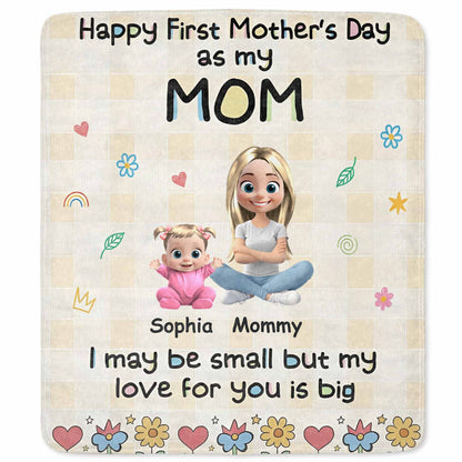 Happy First Mother's Day As My Mom Blanket