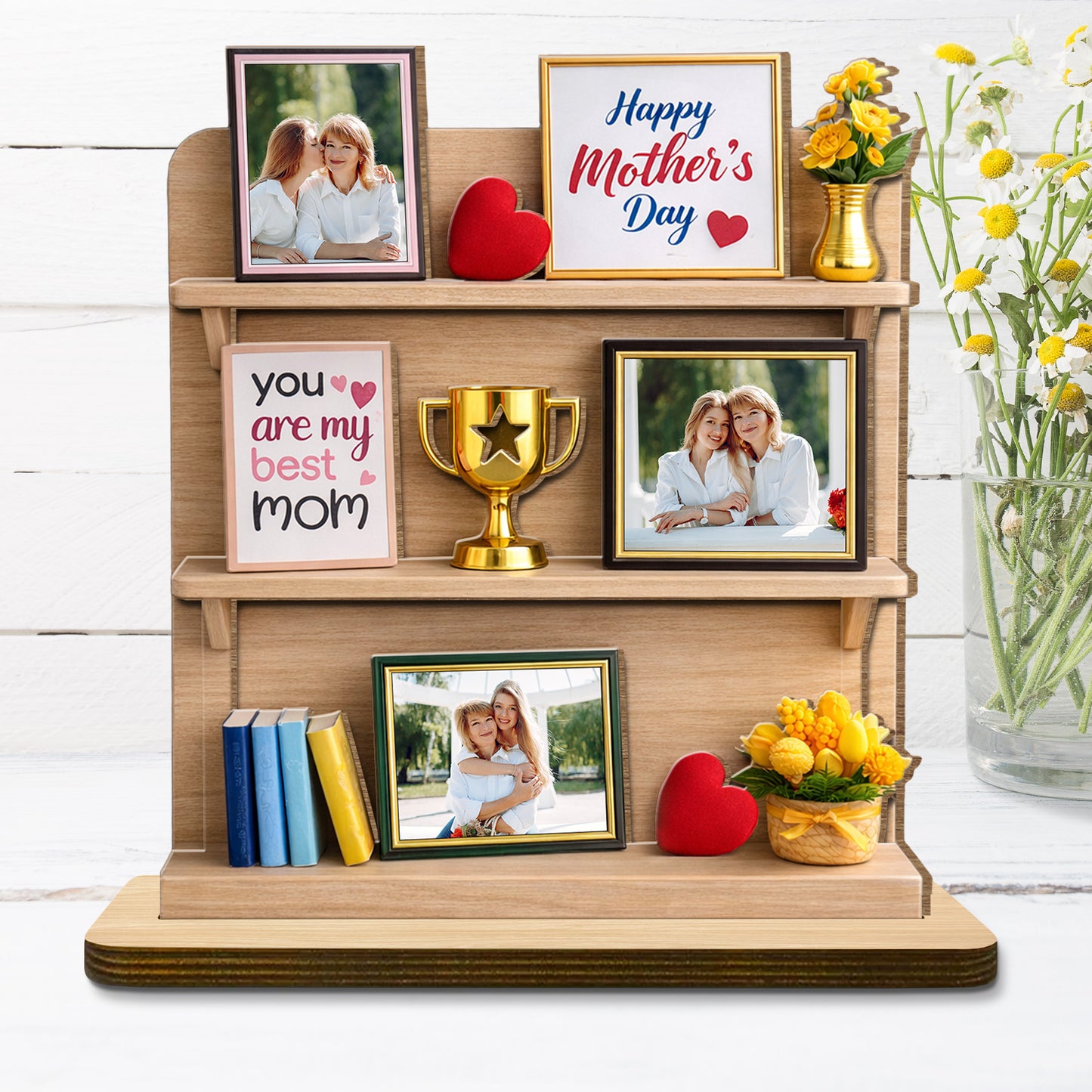 You Are My Best Mom, Happy Mother's Day, Heart, Trophy