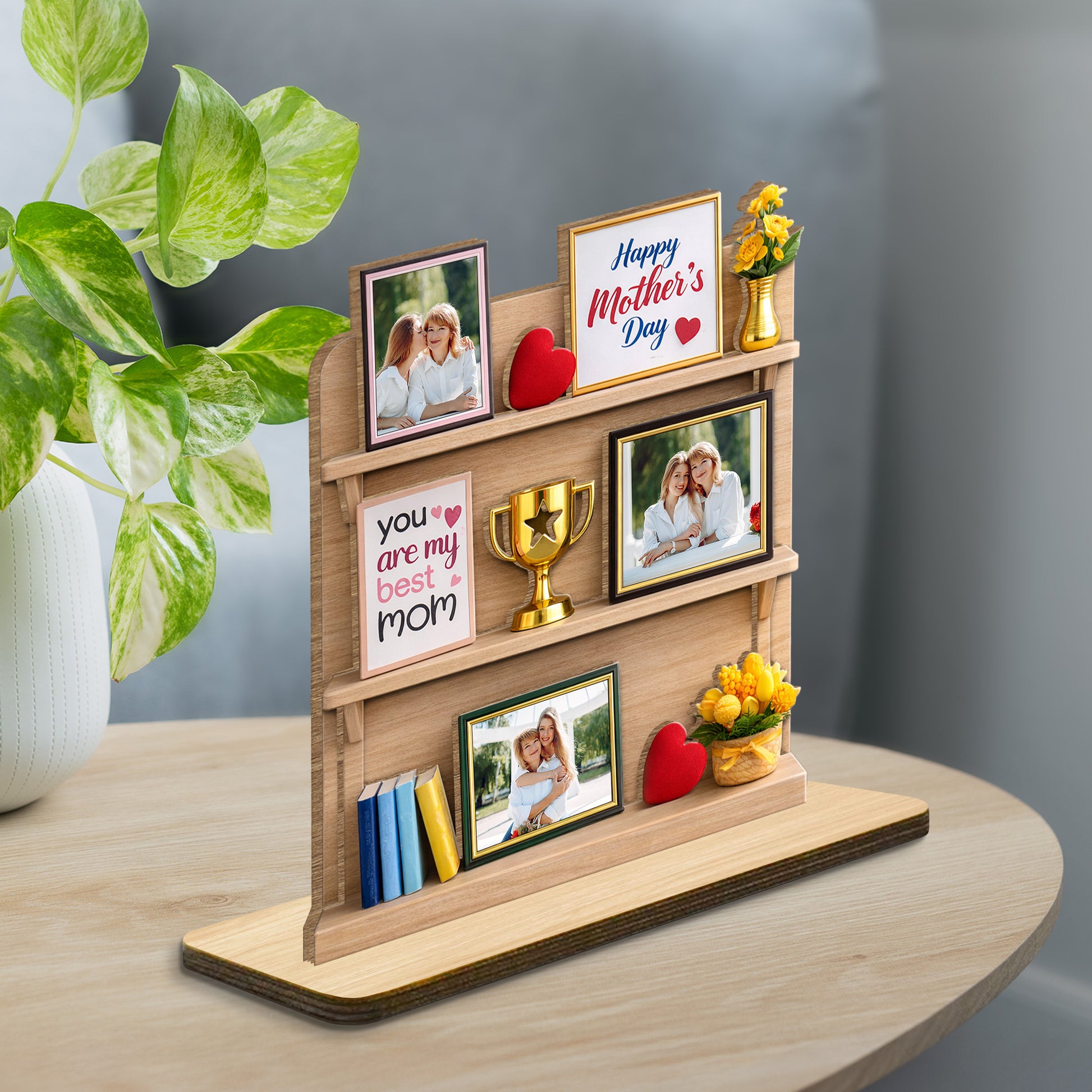 You Are My Best Mom, Happy Mother's Day, Heart, Trophy