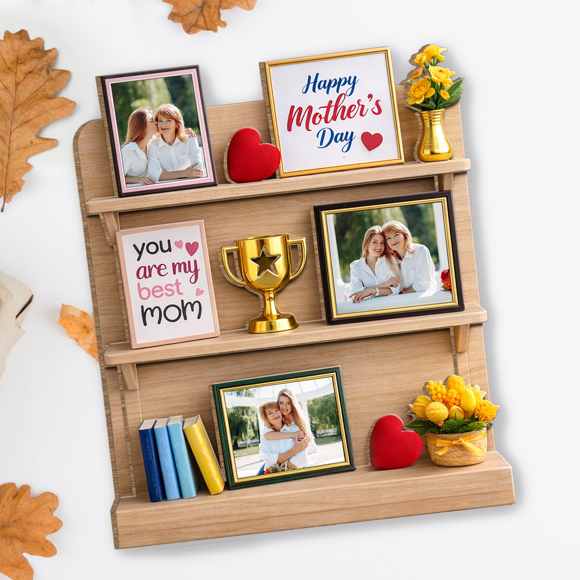 You Are My Best Mom, Happy Mother's Day, Heart, Trophy