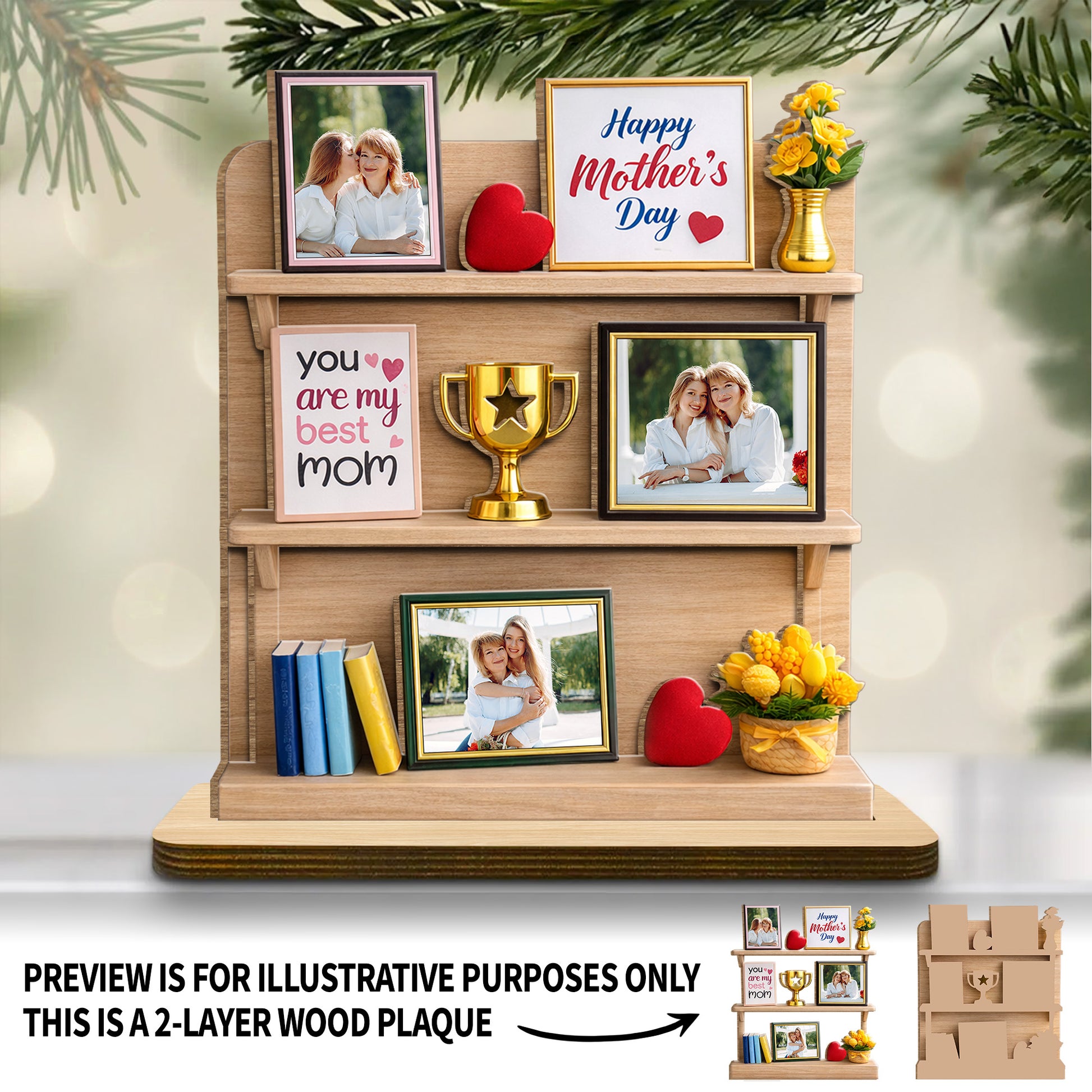 You Are My Best Mom, Happy Mother's Day, Heart, Trophy