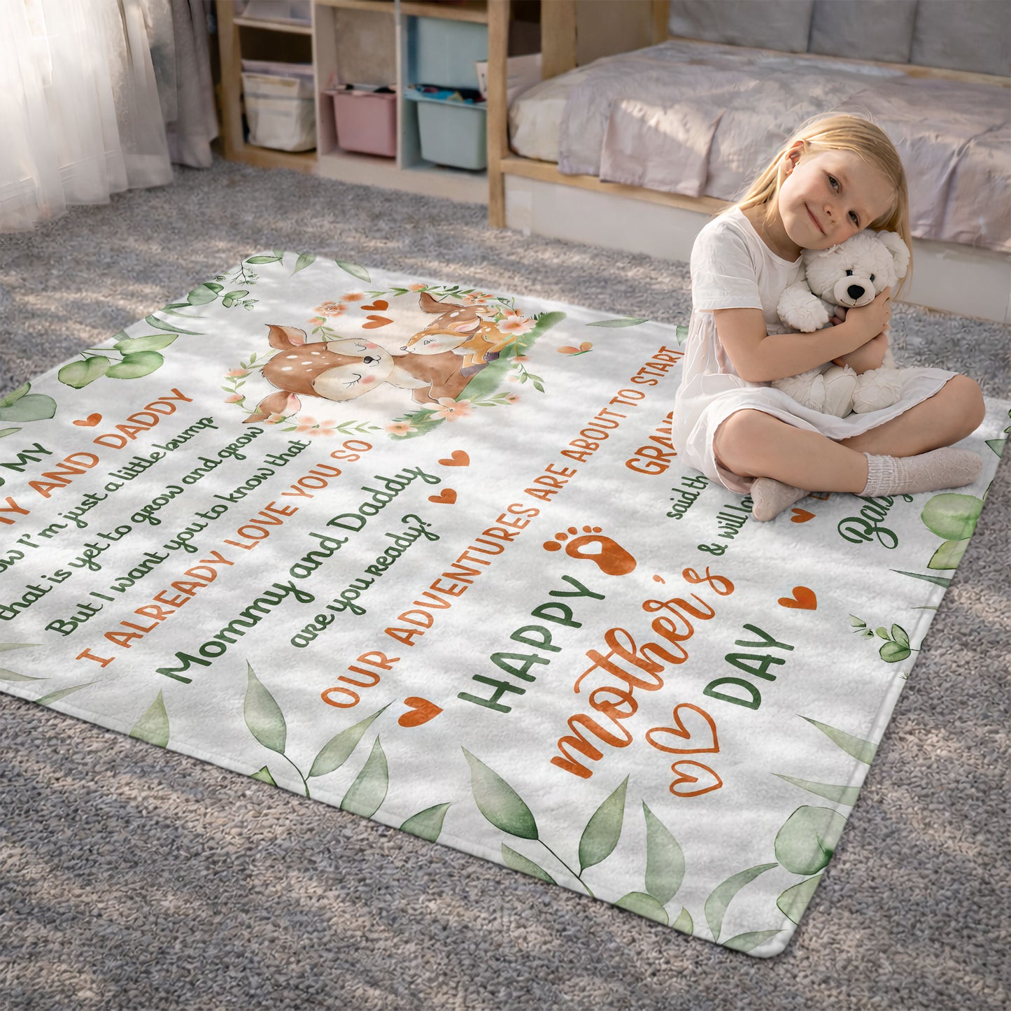 To My Mommy And Daddy Happy Mother's Day Deer And Fawn