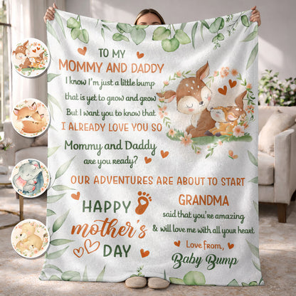 To My Mommy And Daddy Happy Mother's Day Deer And Fawn