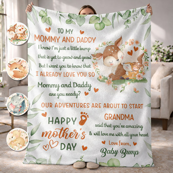 To My Mommy And Daddy Happy Mother's Day Deer And Fawn