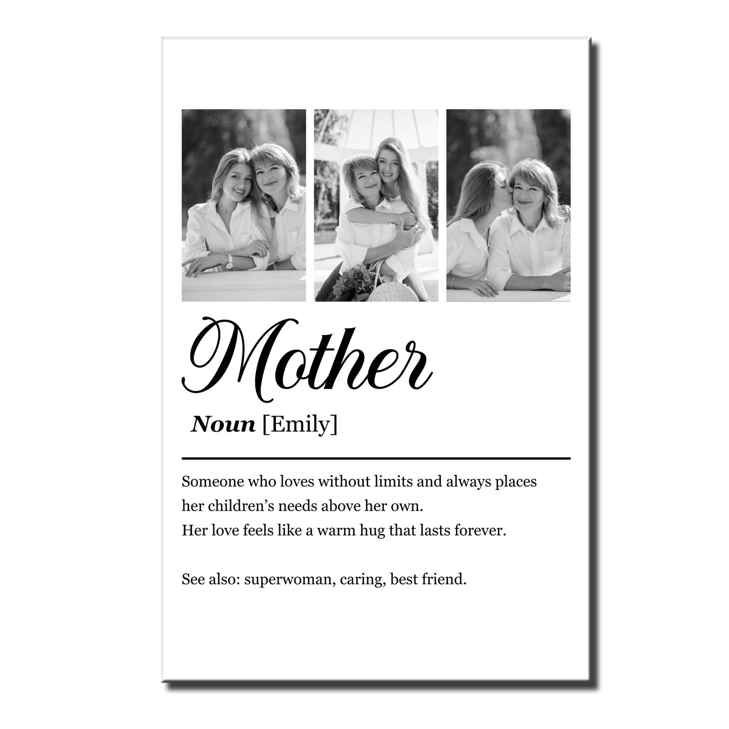 Mother Definition Personalized Three Photo Frame Custom Poster