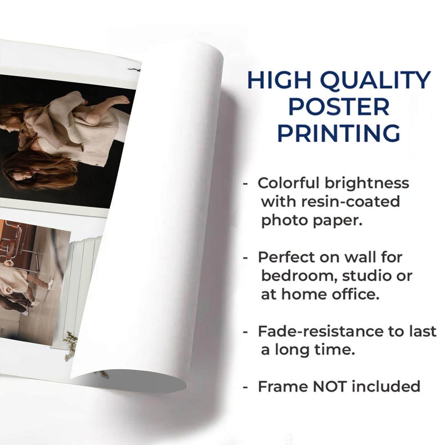 Mother Definition Personalized Photo Collage With Flower And Polaroid Frames - Personalized Custom Vertical Poster - MOM171_VPOS