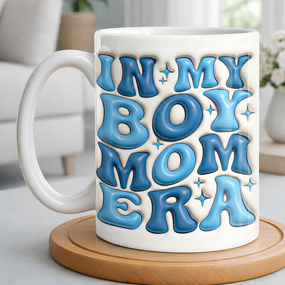 In My Boy Mom Era With Baby And Mother Figures - Personalized Custom Coffee Mug - MOM287_MG