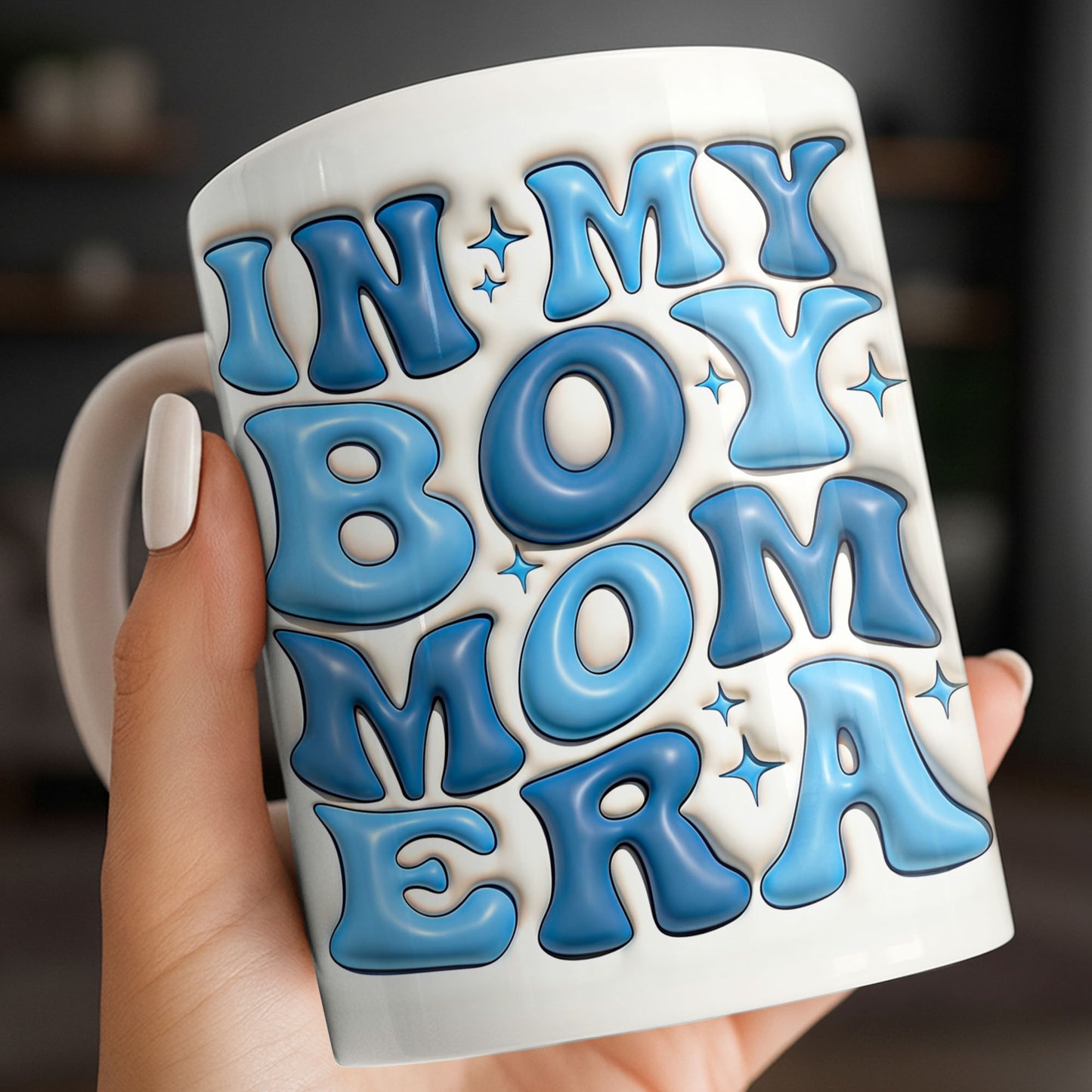 In My Boy Mom Era With Baby And Mother Figures - Personalized Custom Coffee Mug - MOM287_MG