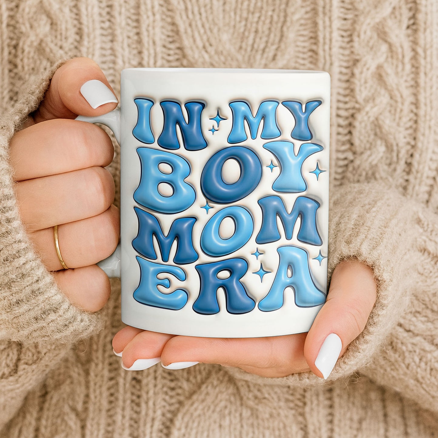 In My Boy Mom Era With Baby And Mother Figures - Personalized Custom Coffee Mug - MOM287_MG
