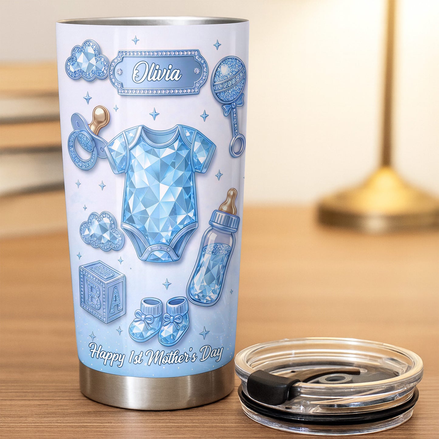 Happy 1st Mother's Day Pink Baby Clothes And Accessories - Personalized Custom Stainless Steel Tumbler 20oz 30oz - MOM306_TB