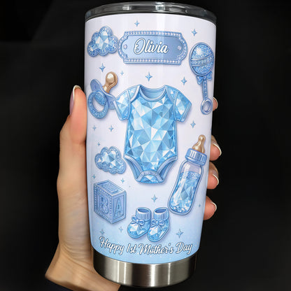 Happy 1st Mother's Day Pink Baby Clothes And Accessories - Personalized Custom Stainless Steel Tumbler 20oz 30oz - MOM306_TB