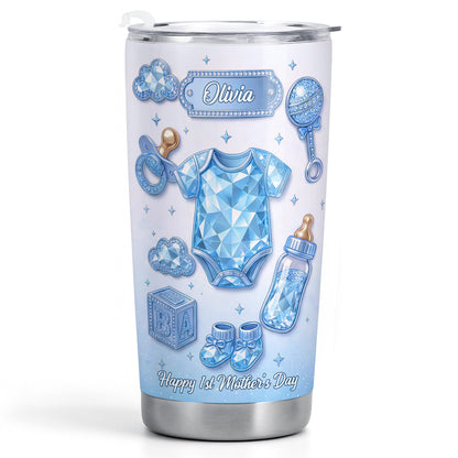 Happy 1st Mother's Day Pink Baby Clothes And Accessories - Personalized Custom Stainless Steel Tumbler 20oz 30oz - MOM306_TB