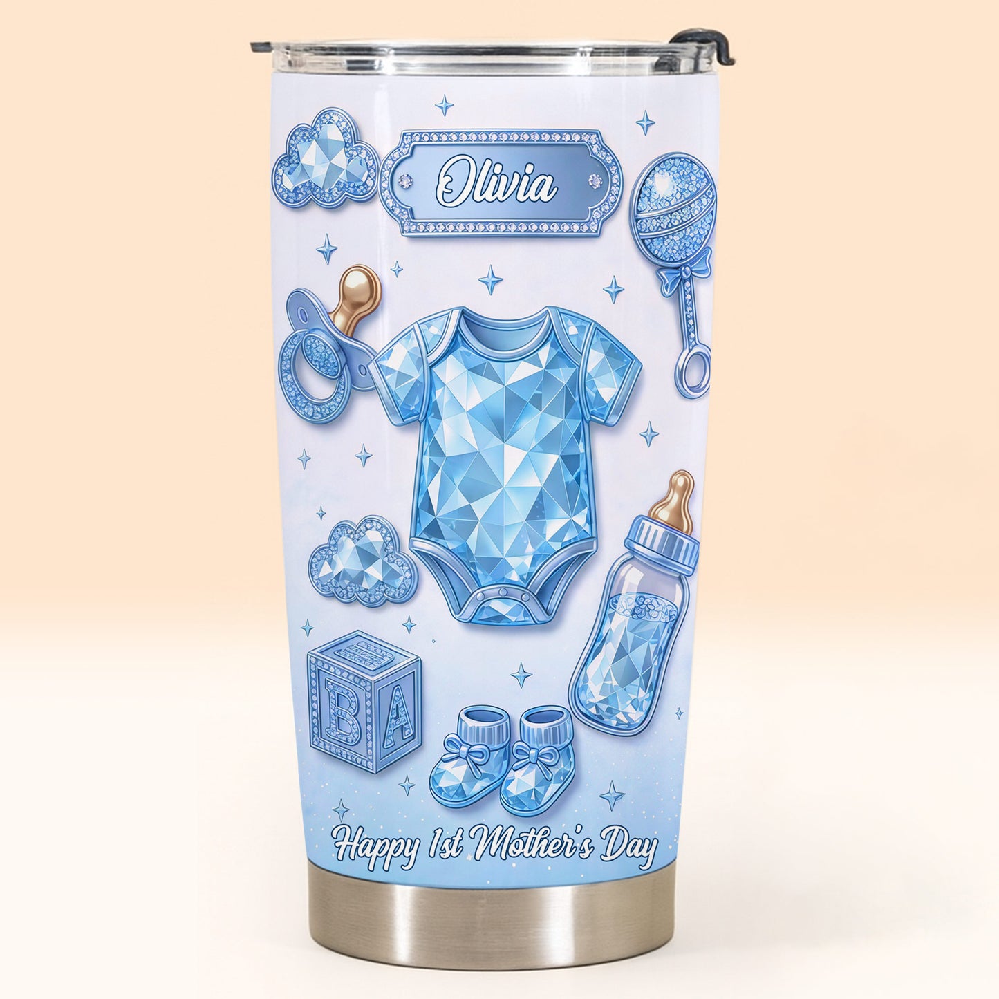 Happy 1st Mother's Day Pink Baby Clothes And Accessories - Personalized Custom Stainless Steel Tumbler 20oz 30oz - MOM306_TB