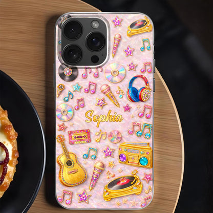 Music Is My Life Melody Guitar Microphone And Musical Notes