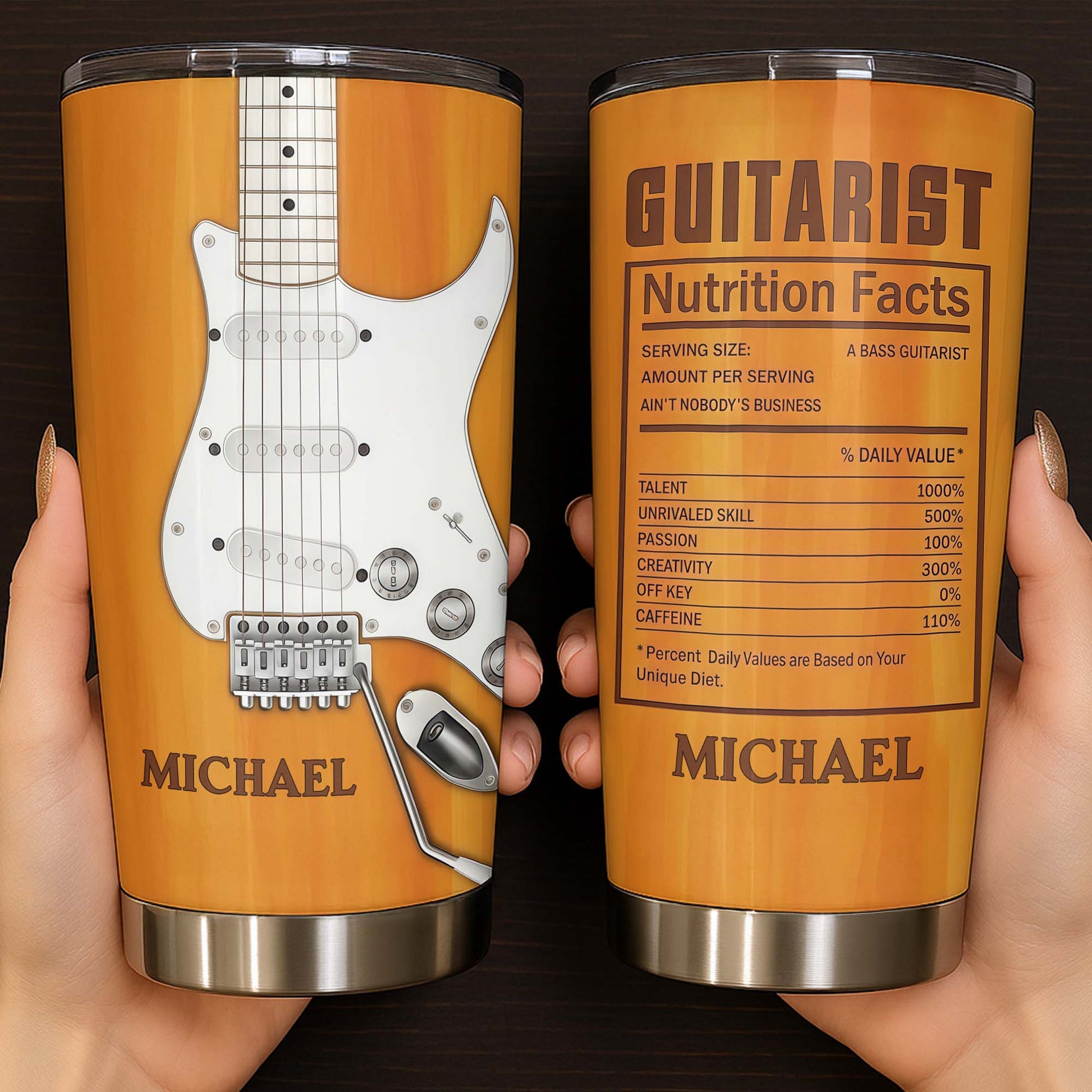 Guitarist Nutrition Facts Electric Guitar Musician Gift