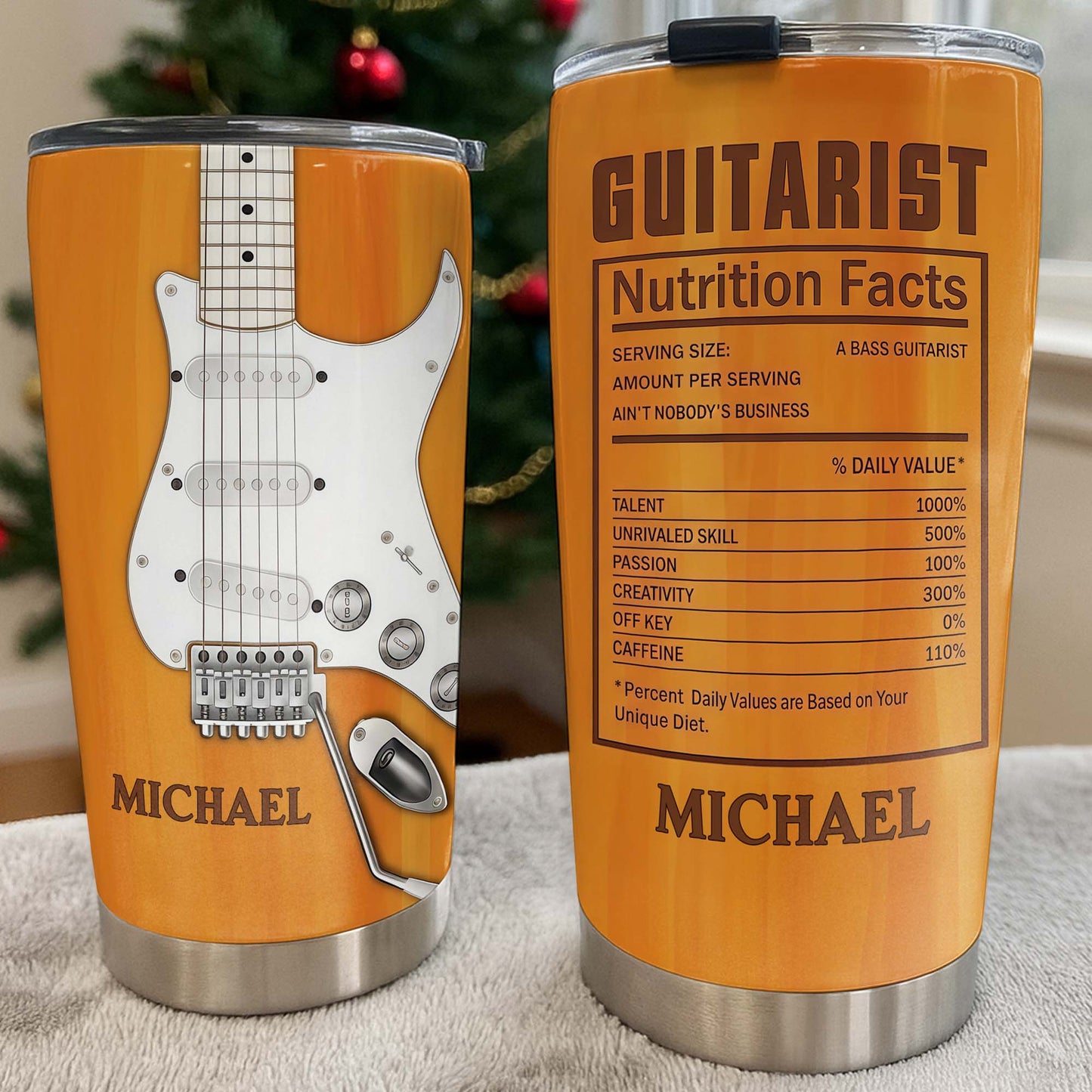 Guitarist Nutrition Facts Electric Guitar Musician Gift