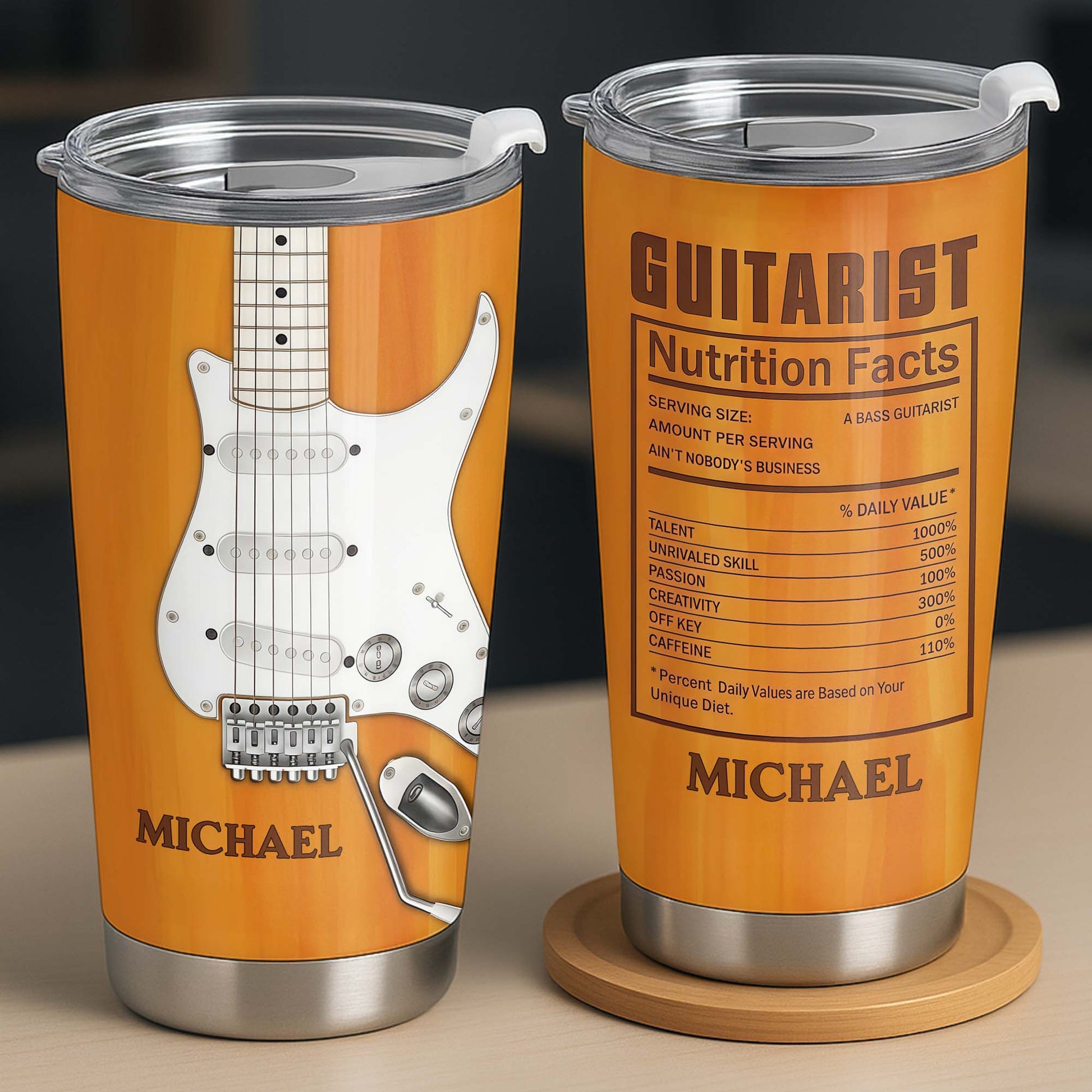 Guitarist Nutrition Facts Electric Guitar Musician Gift