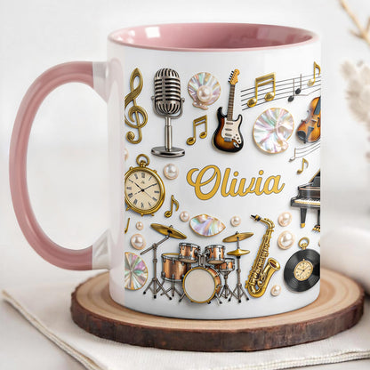 A Life Filled With Music Notes Guitar Drums And Saxophone