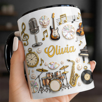 A Life Filled With Music Notes Guitar Drums And Saxophone