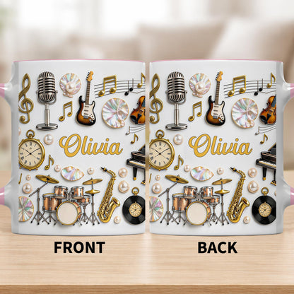 A Life Filled With Music Notes Guitar Drums And Saxophone