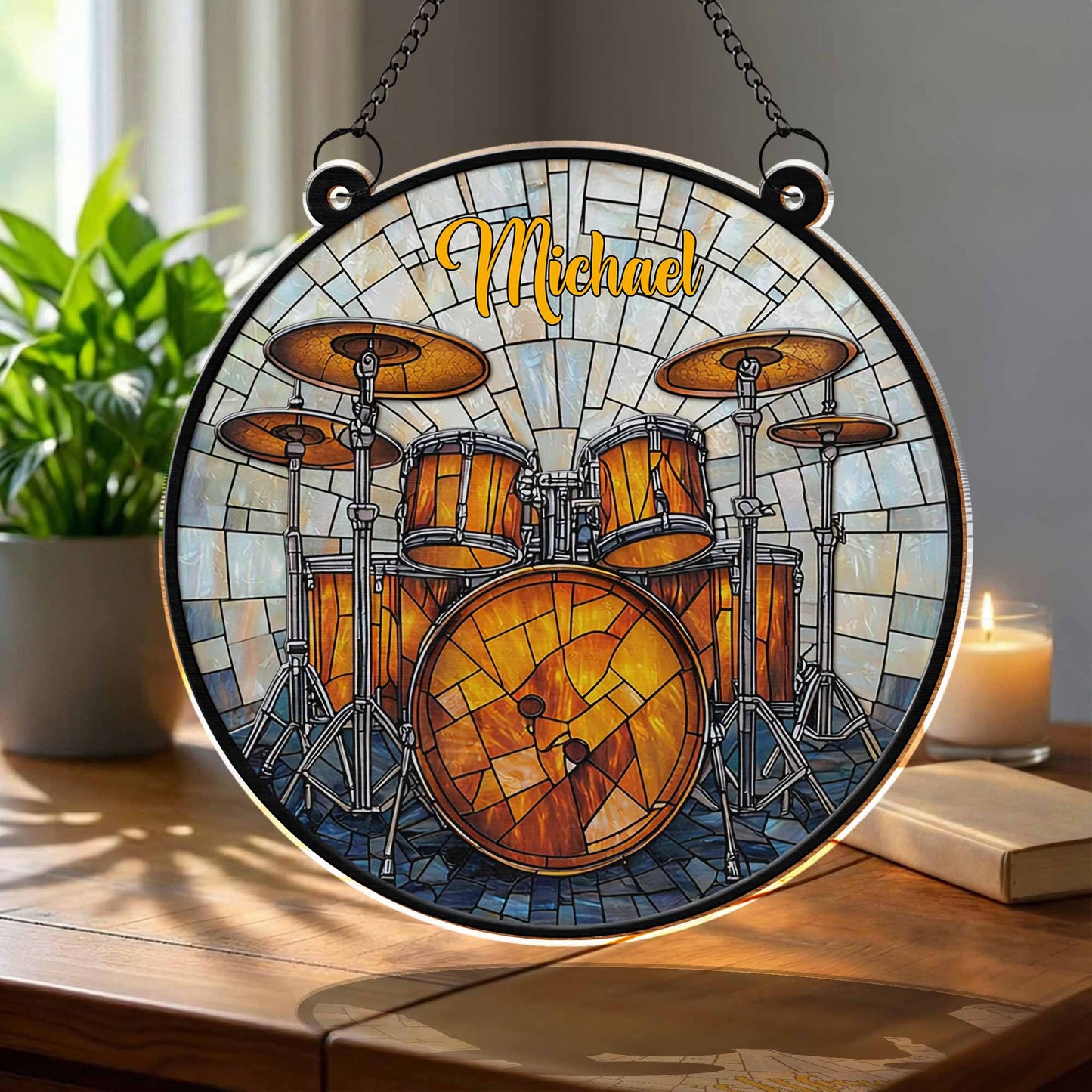 Music Is Life, Stained Glass Style Drum Set