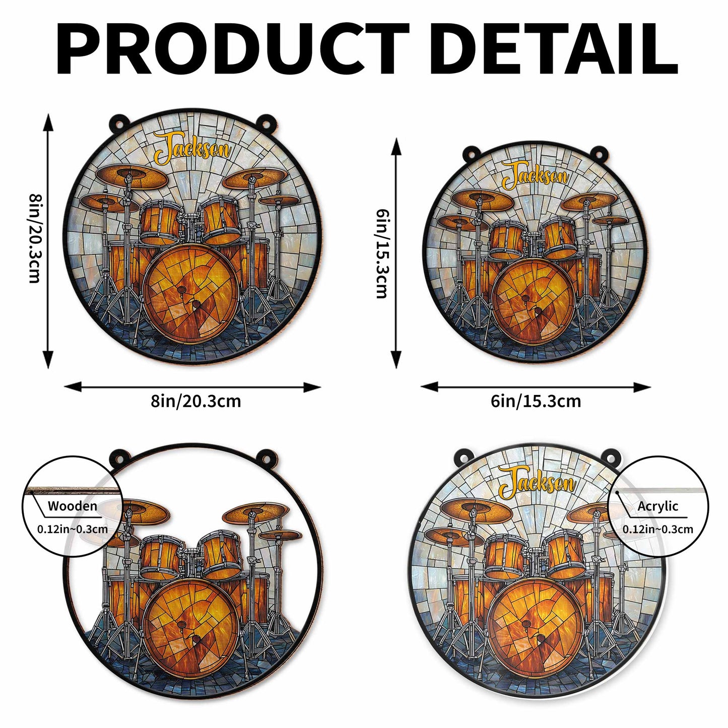 Music Is Life, Stained Glass Style Drum Set