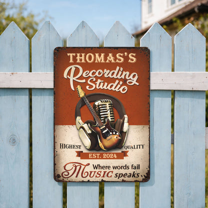 Recording Studio Where Words Fail Music Speaks Guitar And Headphones