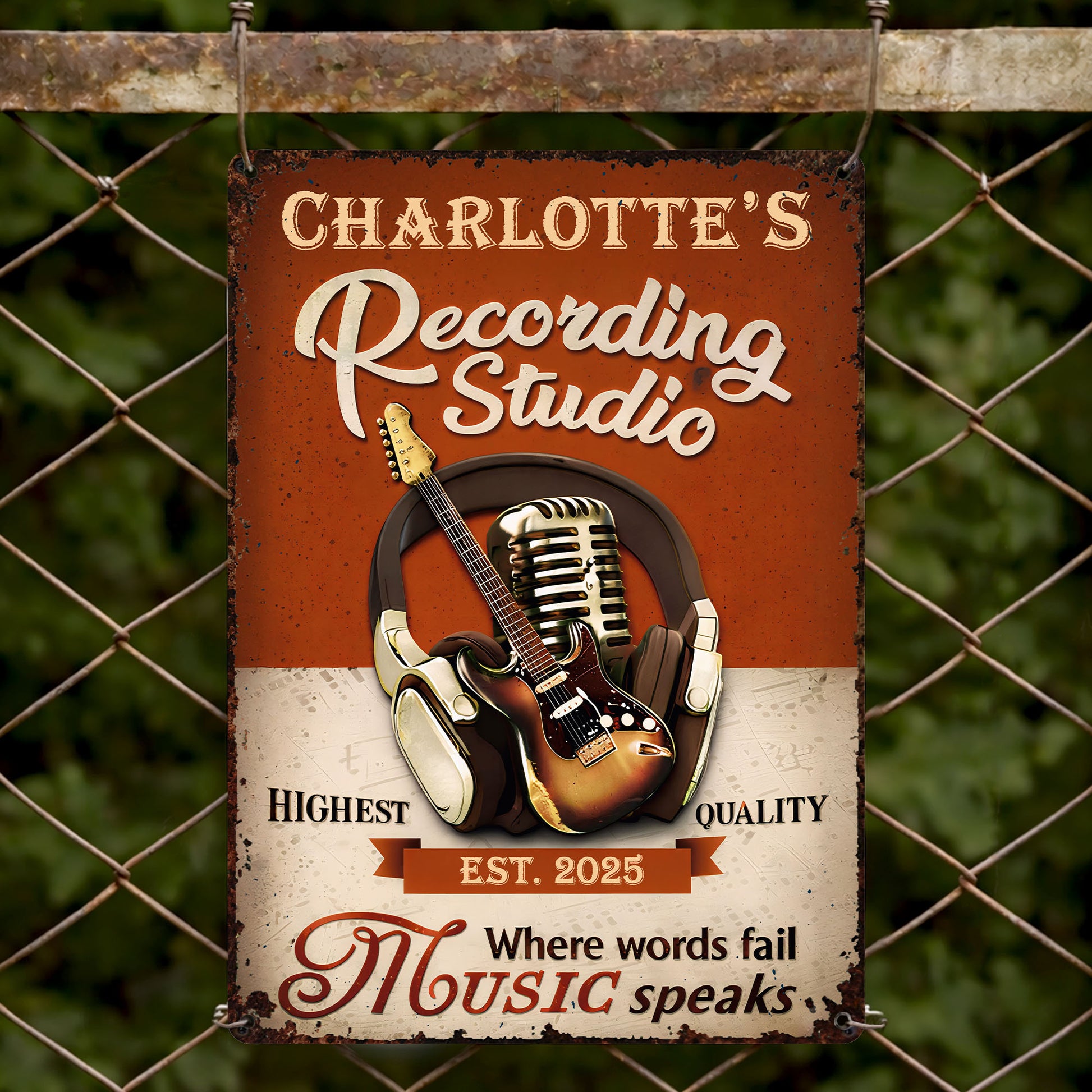 Recording Studio Where Words Fail Music Speaks Guitar And Headphones