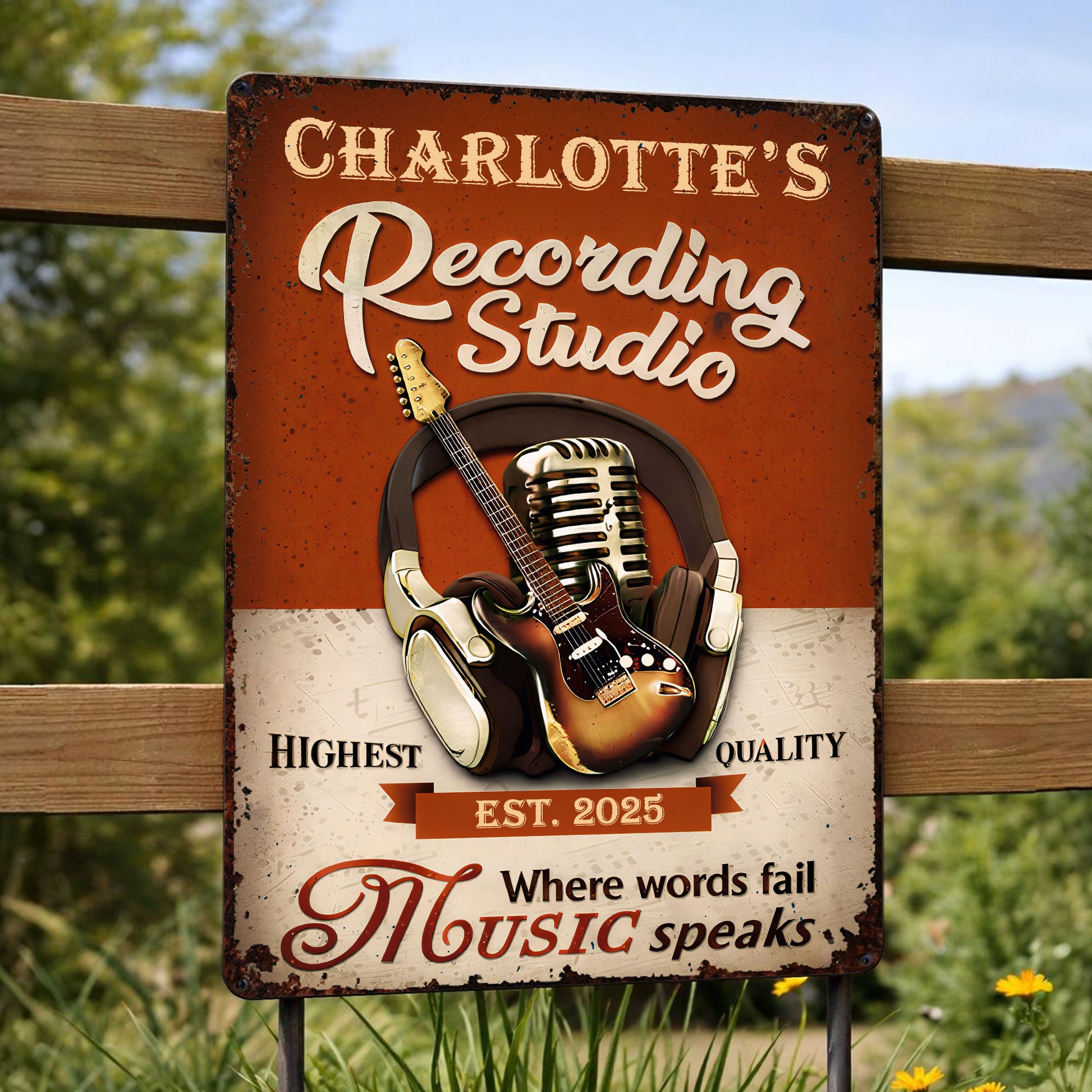 Recording Studio Where Words Fail Music Speaks Guitar And Headphones