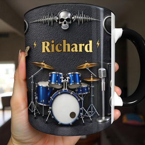 Rock On And Play Loud With Drums Skull And Guitar Design