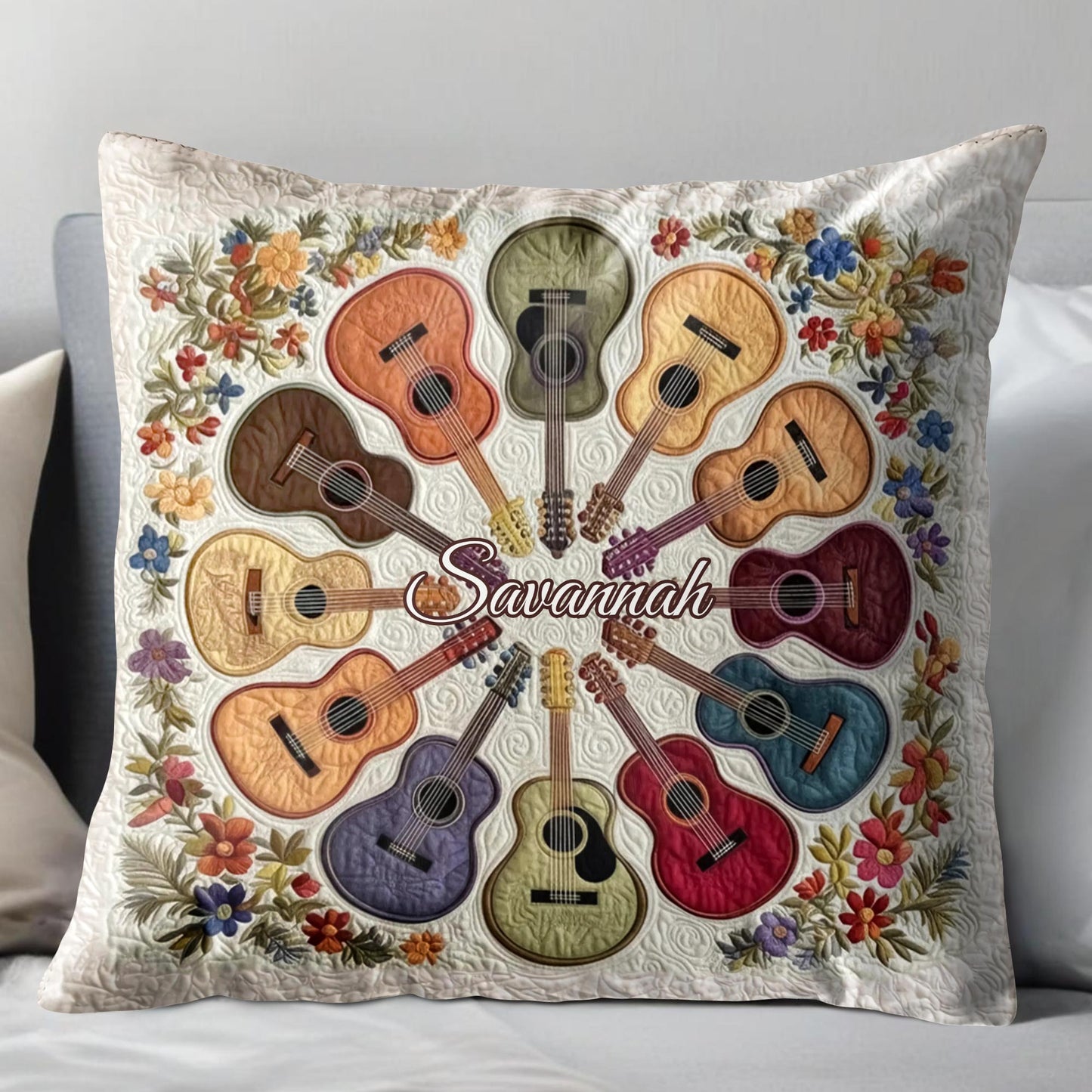 Music Brings Color To Life With Colorful Acoustic Guitars And Flowers
