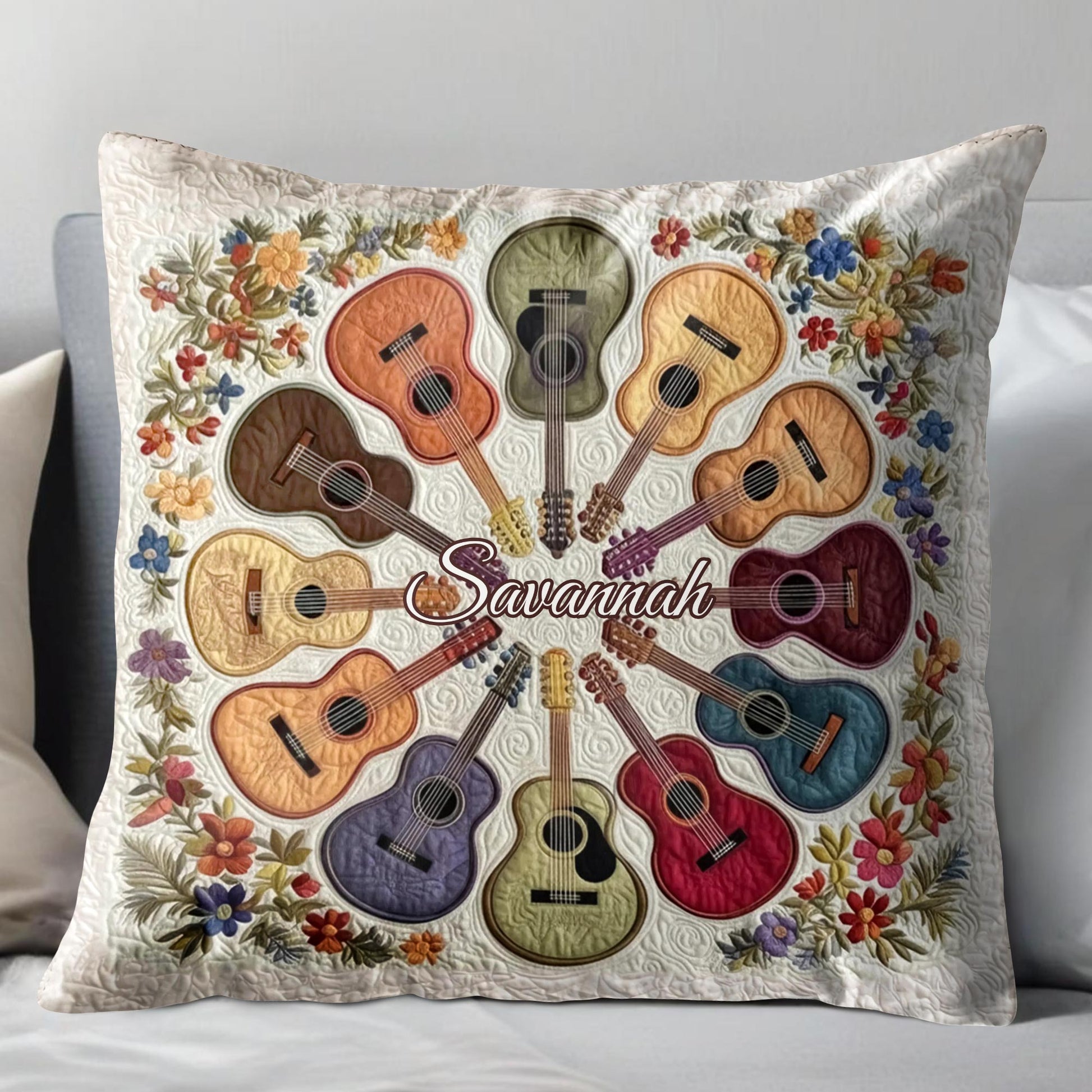 Music Brings Color To Life With Colorful Acoustic Guitars And Flowers