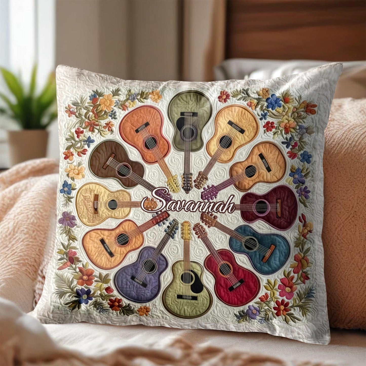 Music Brings Color To Life With Colorful Acoustic Guitars And Flowers