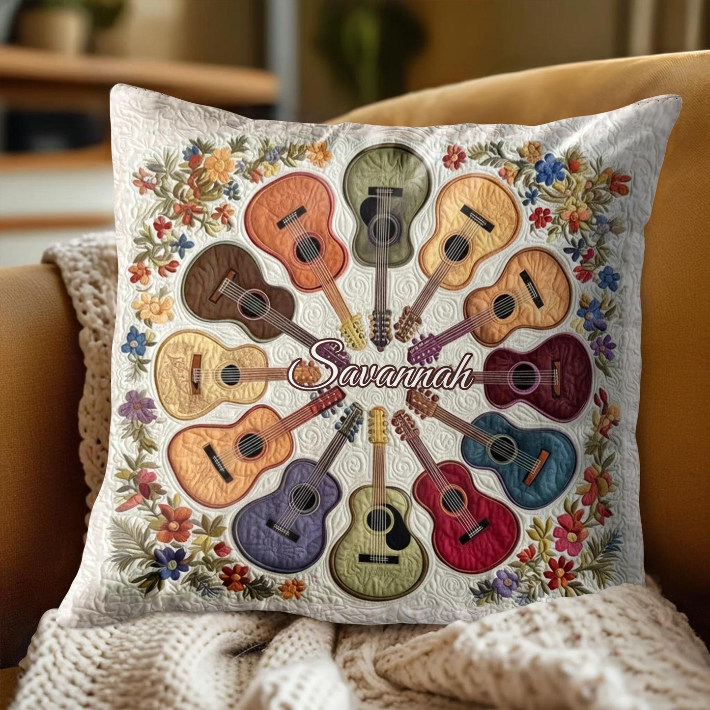 Music Brings Color To Life With Colorful Acoustic Guitars And Flowers
