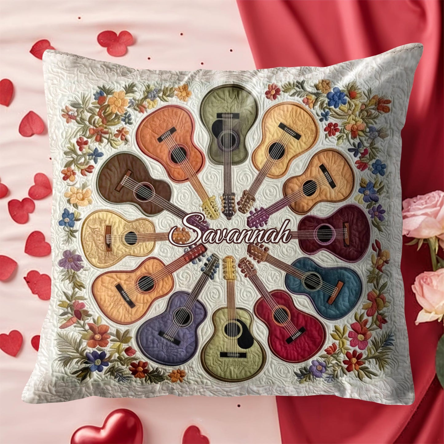 Music Brings Color To Life With Colorful Acoustic Guitars And Flowers