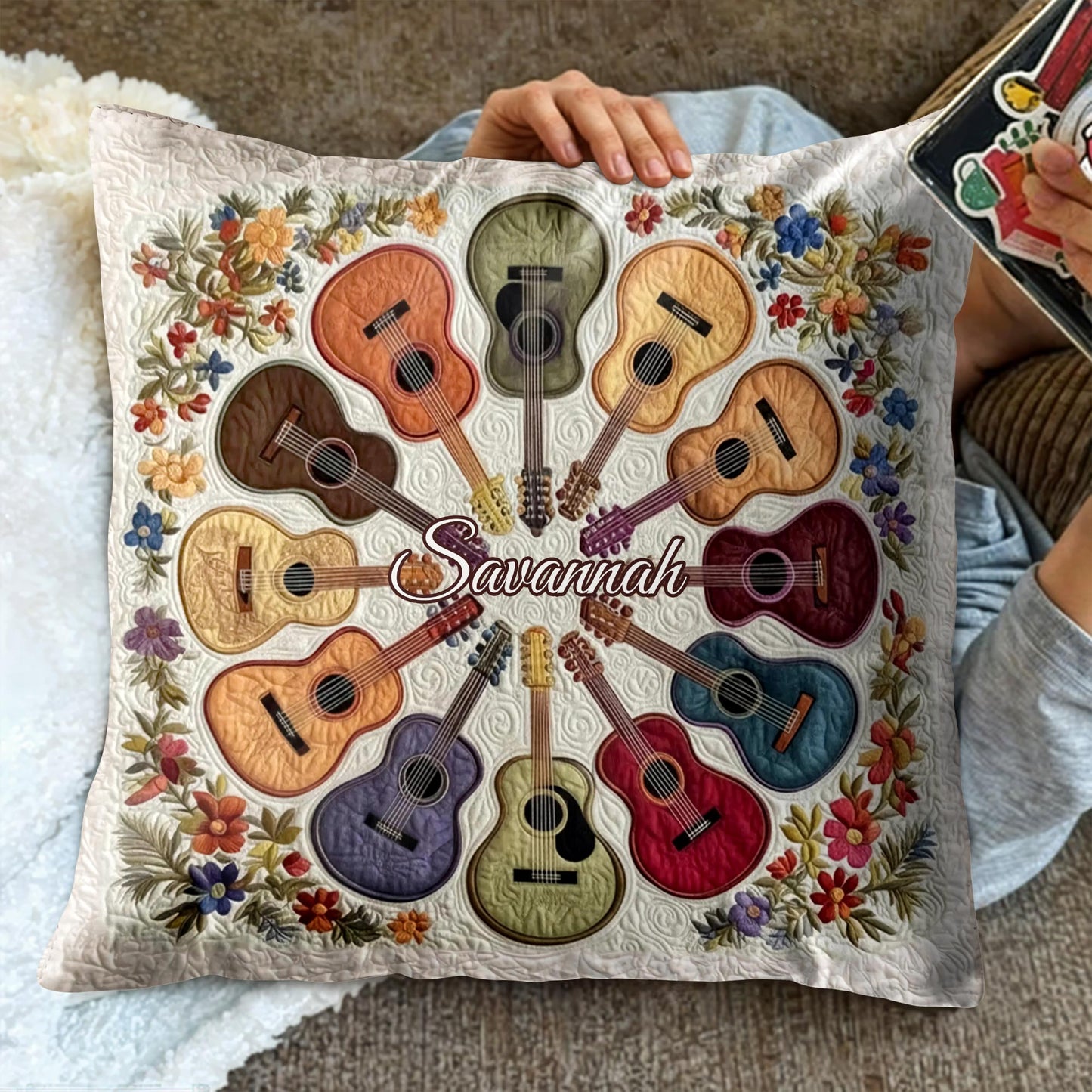 Music Brings Color To Life With Colorful Acoustic Guitars And Flowers