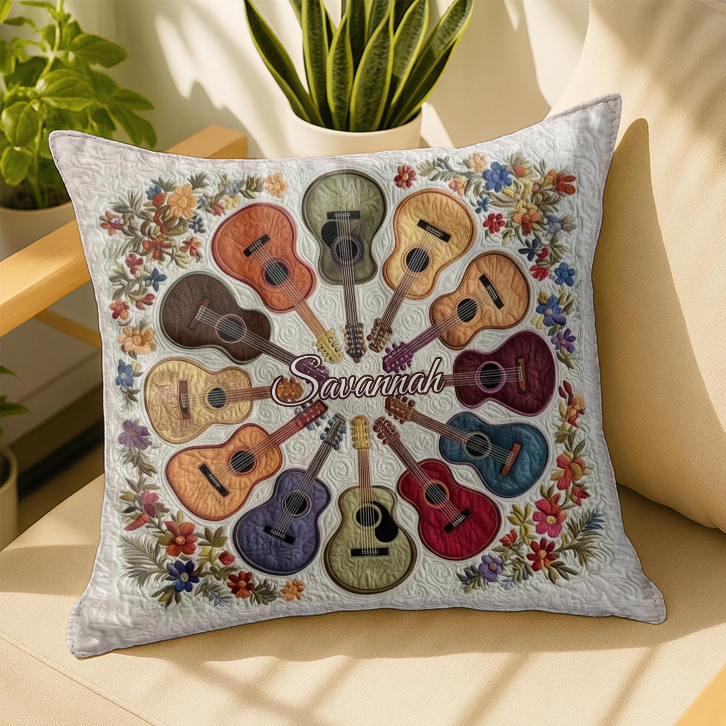 Music Brings Color To Life With Colorful Acoustic Guitars And Flowers