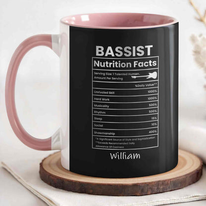 Bassist Nutrition Facts Talented Human Bass Guitar Silhouette