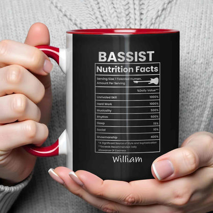 Bassist Nutrition Facts Talented Human Bass Guitar Silhouette