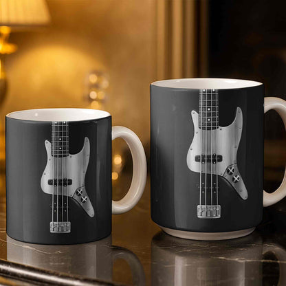 Bassist Nutrition Facts With Bass Guitar Silhouette