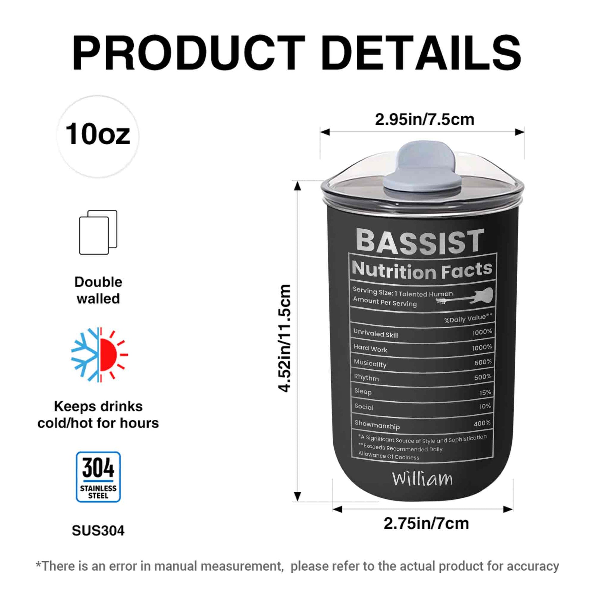 Bassist Nutrition Facts Talented Human Bass Guitar