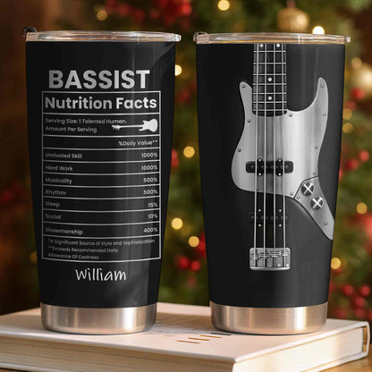 Bassist Nutrition Facts With Bass Guitar Graphic Personalized Custom Name