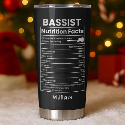 Bassist Nutrition Facts With Bass Guitar Graphic Personalized Custom Name