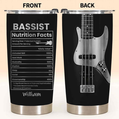Bassist Nutrition Facts With Bass Guitar Graphic Personalized Custom Name