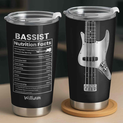 Bassist Nutrition Facts With Bass Guitar Graphic Personalized Custom Name