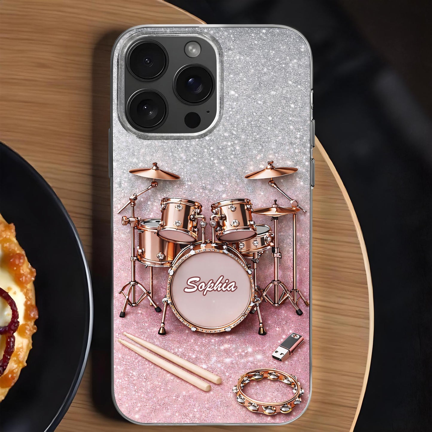 Keep To The Beat Rose Gold Glitter Drum Set Sparkle