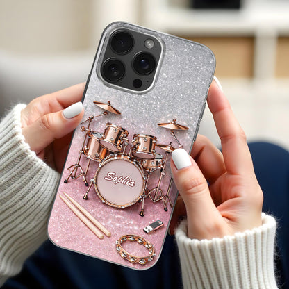 Keep To The Beat Rose Gold Glitter Drum Set Sparkle