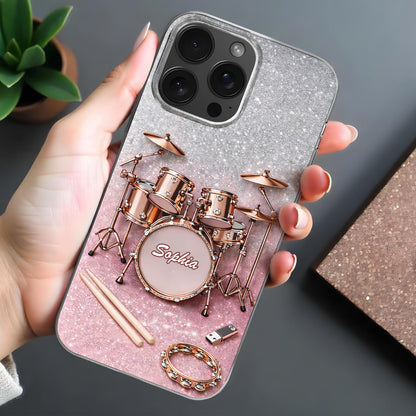 Keep To The Beat Rose Gold Glitter Drum Set Sparkle