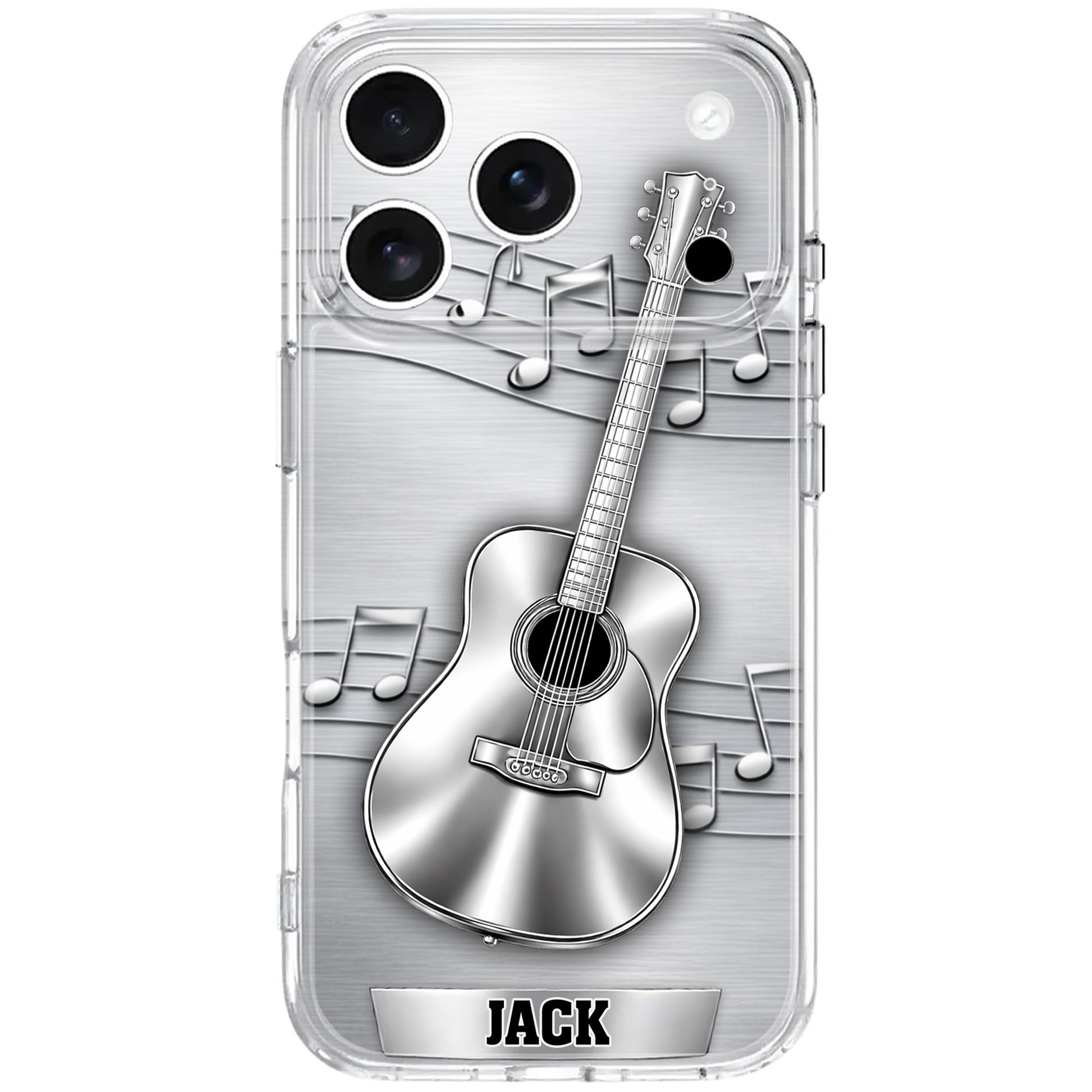 Music Is The Language Of The Soul Metallic Acoustic Guitar